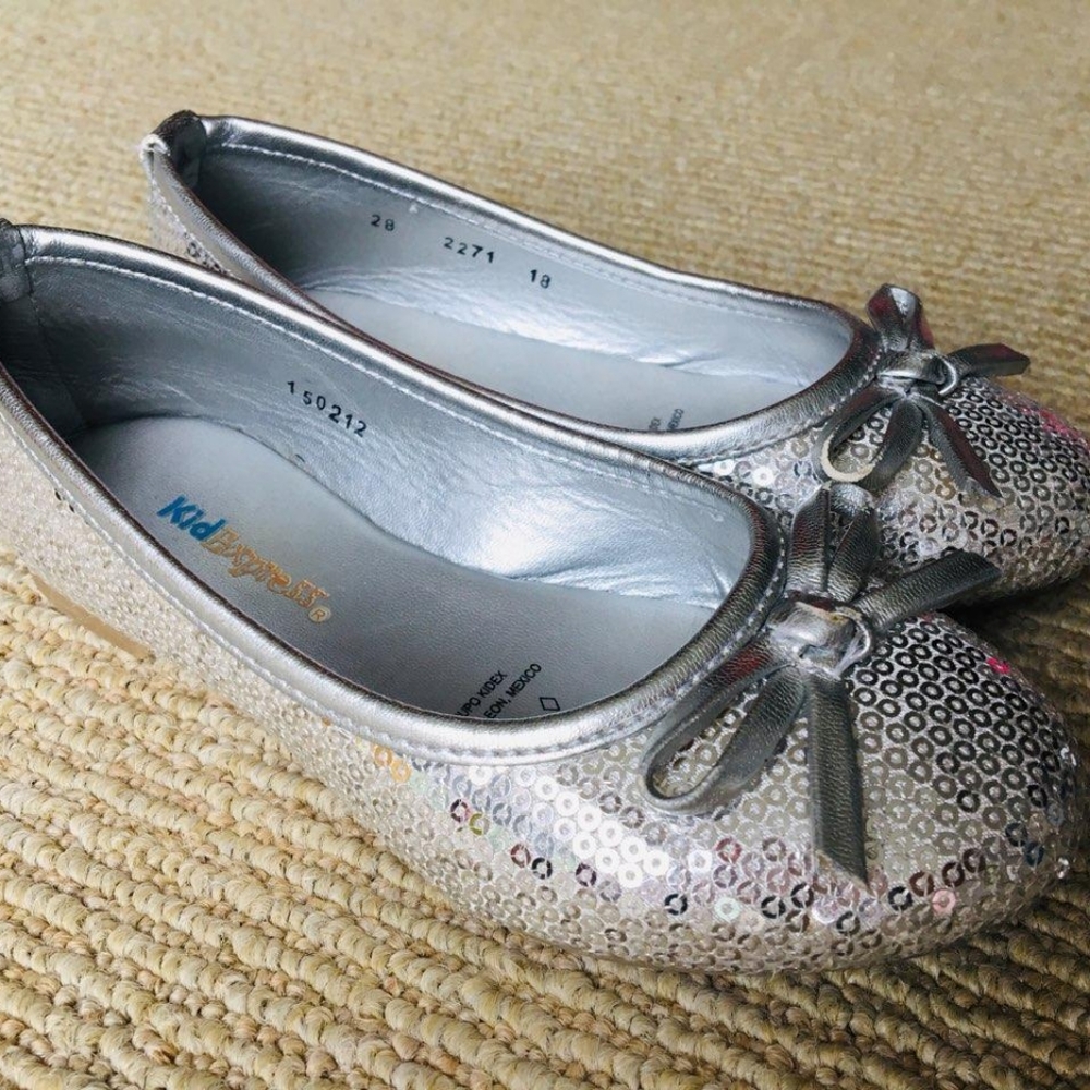 LIKE NEW silver girl dress shoes
